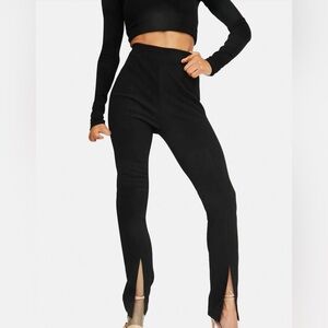 Split-Hem Black Pant